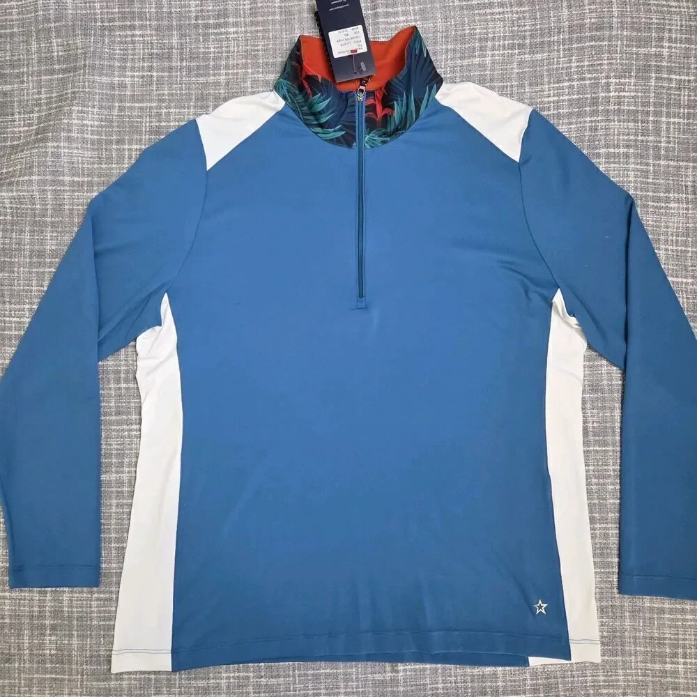 NWT Lohla Sport Sandi Womens Golf Top Colorblock Jungle Tag XXL - Fits Like L/XL
